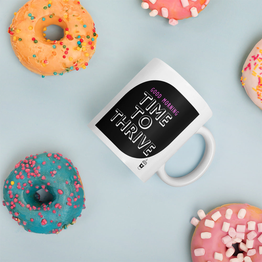 Elevate Your Day: 'Time to Thrive' Inspirational Coffee Mug