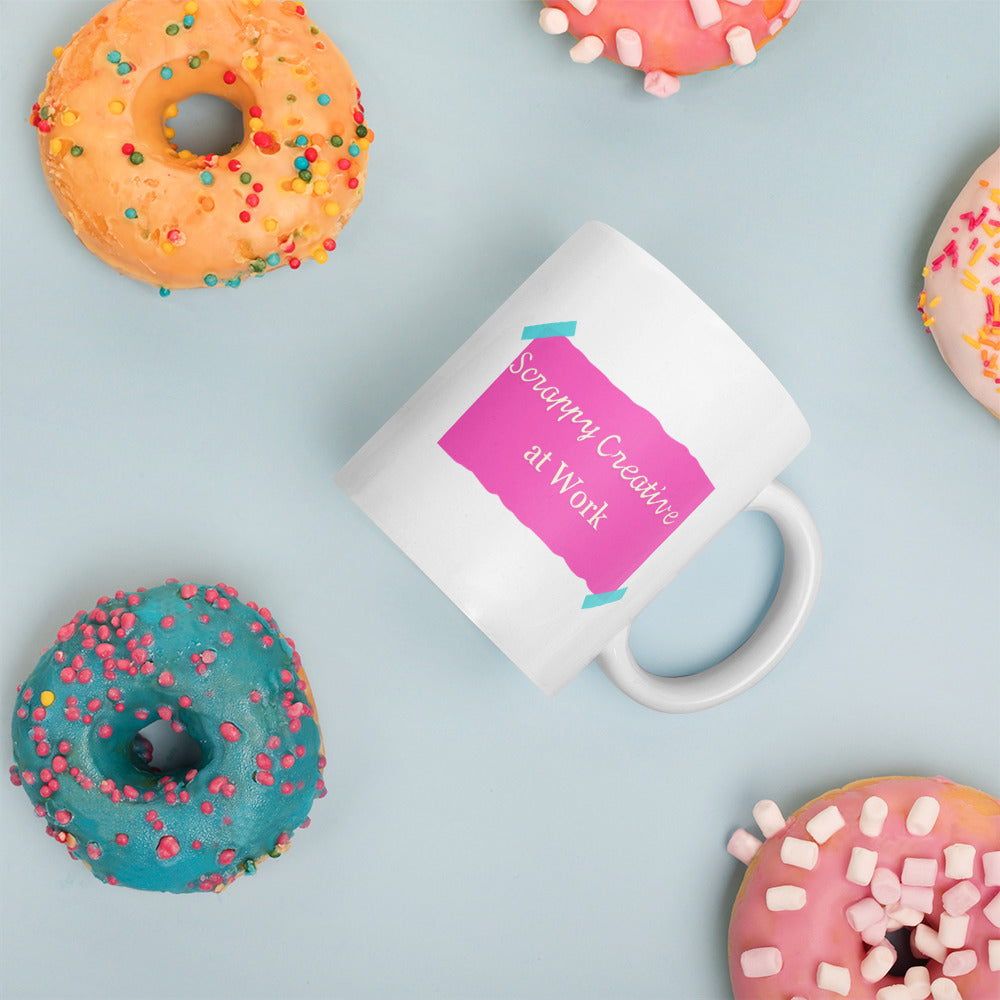 Inspirational 'Scrappy Creative at Work' Coffee Mug – Fuel Your Creativity with Every Sip