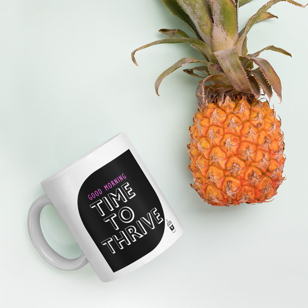 Elevate Your Day: 'Time to Thrive' Inspirational Coffee Mug