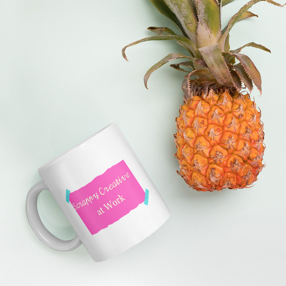 Inspirational 'Scrappy Creative at Work' Coffee Mug – Fuel Your Creativity with Every Sip