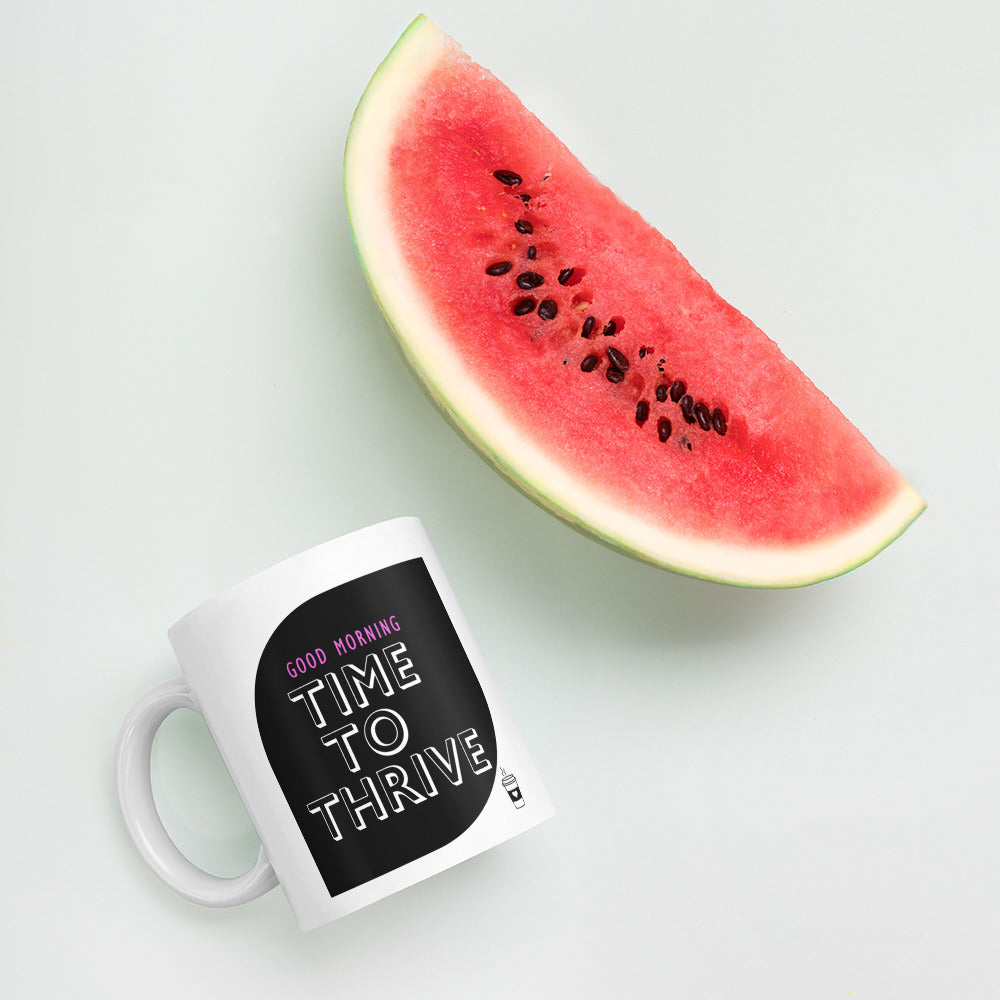 Elevate Your Day: 'Time to Thrive' Inspirational Coffee Mug