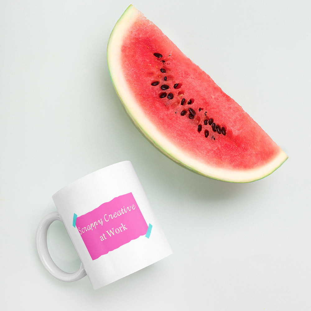 Inspirational 'Scrappy Creative at Work' Coffee Mug – Fuel Your Creativity with Every Sip
